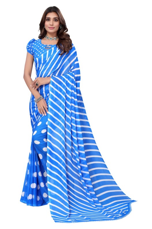 Fancy Georgette Printed Saree With blouse